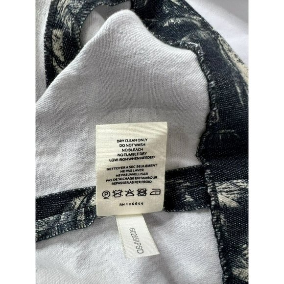 LAgence Sleeveless Blue White Linen Palm Tree Print Shift Dress Sz 4 - Picture 10 of 10